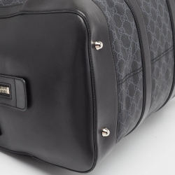 Gucci Black GG Supreme Canvas and Leather Medium  Carry-On Duffle Bag