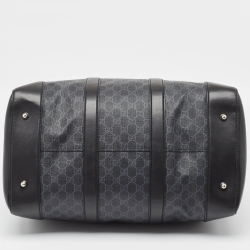 Gucci Black GG Supreme Canvas and Leather Medium  Carry-On Duffle Bag