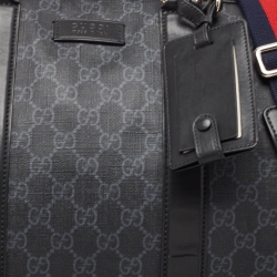 Gucci Black GG Supreme Canvas and Leather Medium  Carry-On Duffle Bag