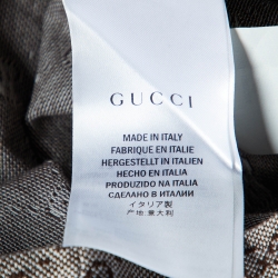 Pre Owned Gucci Brown GG Monogram Cotton Knit Slim Fit Polo T-Shirt M