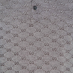 Pre Owned Gucci Brown GG Monogram Cotton Knit Slim Fit Polo T-Shirt M