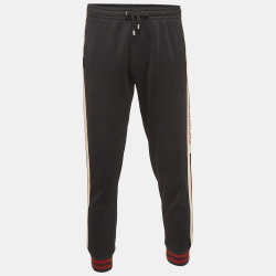 Gucci Black Side Strip Cotton Jersey Track Pants XS