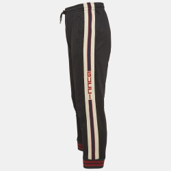 Gucci Black Side Strip Cotton Jersey Track Pants XS