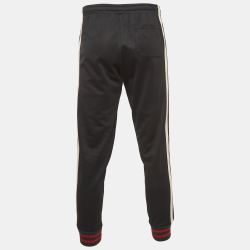 Gucci Black Side Strip Cotton Jersey Track Pants XS