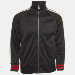 Gucci Black Jersey Zip Up Technical Track Jacket XS