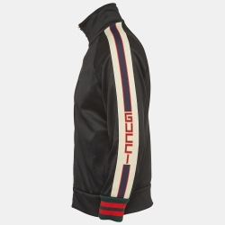 Gucci Black Jersey Zip Up Technical Track Jacket XS