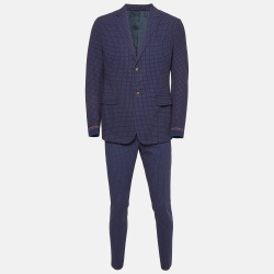 Gucci Blue Flower Print Cotton Pants Suit M/L