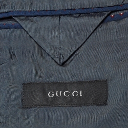 Gucci Blue Flower Print Cotton Pants Suit M/L