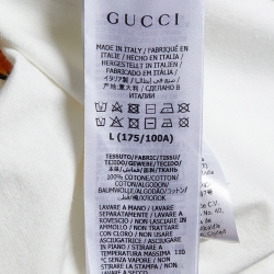 Pre Owned Gucci X Freya Hartas Off-White Iccug 3 Heads Cotton Crew Neck T-Shirt L