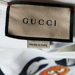 Pre Owned Gucci X Freya Hartas Off-White Iccug 3 Heads Cotton Crew Neck T-Shirt L