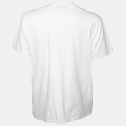 Pre Owned Gucci X Freya Hartas Off-White Iccug 3 Heads Cotton Crew Neck T-Shirt L