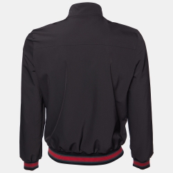 Gucci Equestrian Black Synthetic Zip Up Jacket S