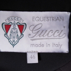 Gucci Equestrian Black Synthetic Zip Up Jacket S