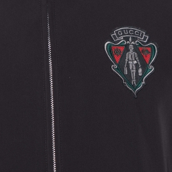 Gucci Equestrian Black Synthetic Zip Up Jacket S