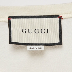 Gucci Cream Tiger Printed Jersey Crewneck T-Shirt S