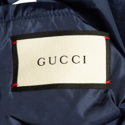 Gucci Black Printed Synthetic Zip-Up Jacket L