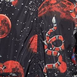 Gucci Black Printed Synthetic Zip-Up Jacket L