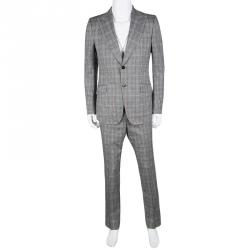 Gucci Monochrome Glen Plaid Tailored Suit L