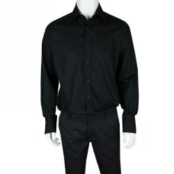 Gucci Dark Green Cotton Long Sleeve Button Front Shirt XXXL