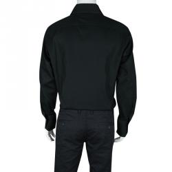 Gucci Dark Green Cotton Long Sleeve Button Front Shirt XXXL