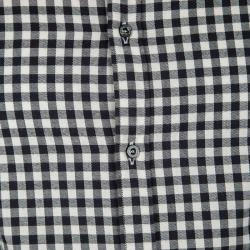 Gucci Monochrome Gingham Checked Cotton Long Sleeve Button Front Shirt M