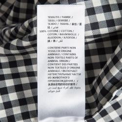 Gucci Monochrome Gingham Checked Cotton Long Sleeve Button Front Shirt M