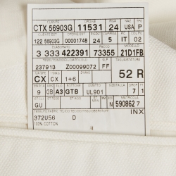 Pre Owned Gucci White Textured Cotton Regular Fit Suit XL