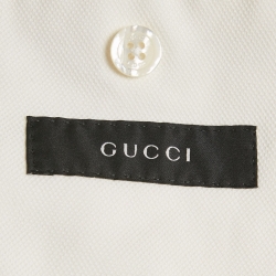 Pre Owned Gucci White Textured Cotton Regular Fit Suit XL