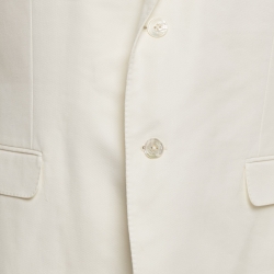Pre Owned Gucci White Textured Cotton Regular Fit Suit XL