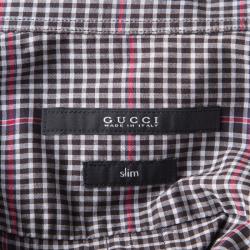 Gucci Multicolor Plaid Cotton Long Sleeve Button Down Shirt S