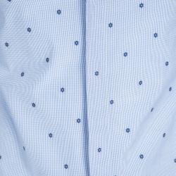 Gucci Blue Checked Floral Printed Cotton Long Sleeve Cambridge Shirt S