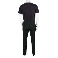 Gucci Black Wool Tailored Regular Fit Trousers M 