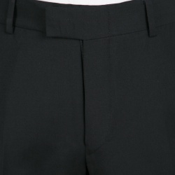 Gucci Black Wool Tailored Regular Fit Trousers M 