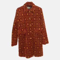 Pre Owned Gucci Garden Red Velvet Damask Long Sleeve Jacket XXS