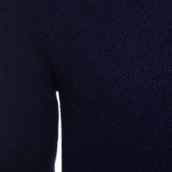 Gucci Dark Blue Textured Wool V Neck Sweater M