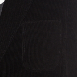 Gucci Black Cotton Patch Pocket Detail Tailored Corduroy Blazer L