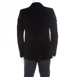 Gucci Black Cotton Patch Pocket Detail Tailored Corduroy Blazer L
