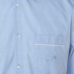 مملوكة مسبقًا  قميص غوتشي اوكسفورد دوك بياقة تنين قطن أزرق فاتح XL