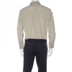 Gucci Beige Cotton Long Sleeve Button Down Cambridge Shirt L