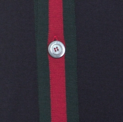 Gucci Ink Blue Wool Web Stripe Detail Open Front Cardigan XL