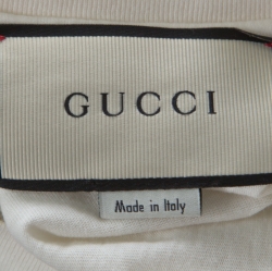 Gucci Off White Cotton Tiger Print Sprovveduta Eta T-Shirt L