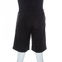 Gucci Black Synthetic Tech Web Stripe Drawstring Shorts S