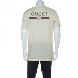 Gucci Cream Carnivorous Plant Print Cotton T-Shirt M