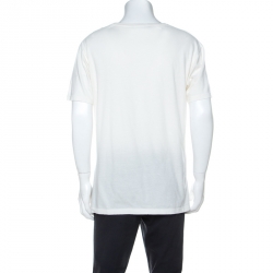 مملوكة مسبقًا Gucci Off White Amour Eye Printed Cotton T Shirt L 