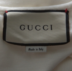 مملوكة مسبقًا Gucci Off White Amour Eye Printed Cotton T Shirt L 