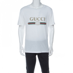 Mens white cheap gucci t shirt