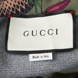 Gucci Green Jungle Print Cotton Hoodie L