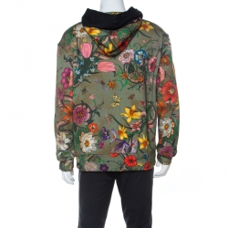 Gucci Green Jungle Print Cotton Hoodie L