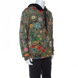 Gucci Green Jungle Print Cotton Hoodie L