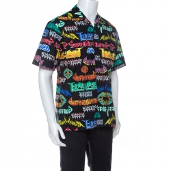 Gucci Multicolor Punk Graphic Print Cotton Short Sleeve Sport Shirt M